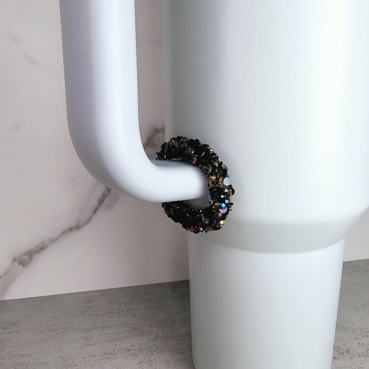 Black with Purple Shimmer Handle Stacker, Tumbler Handle Charms, Tumbler Accessories, Gift for Wife, Daughter, Friend, or Coworker