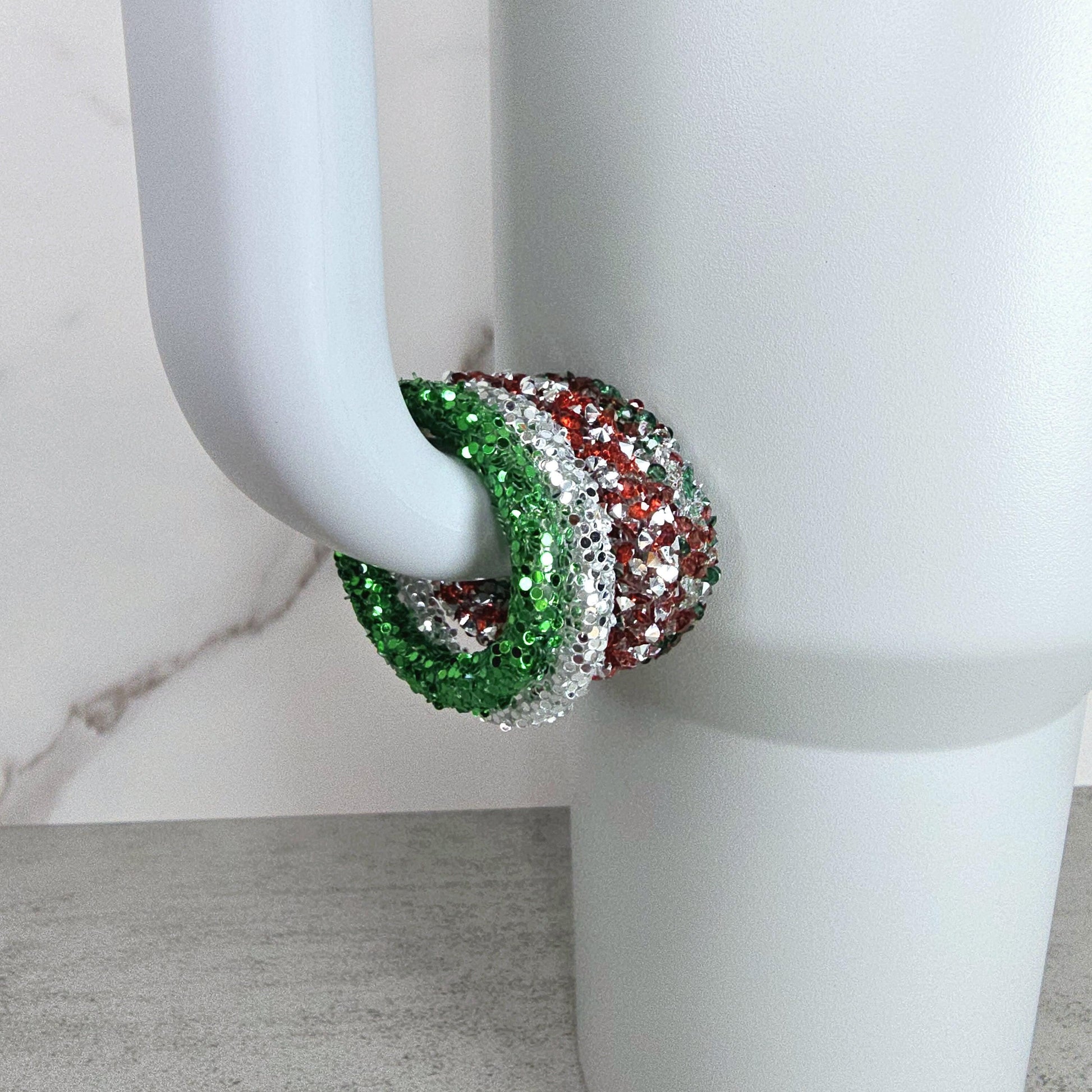 Christmas Set of 4 Handle Stackers, Tumbler Handle Charms, Tumbler Accessories, Gift for Wife, Daughter, Friend, or Coworker, Christmas set