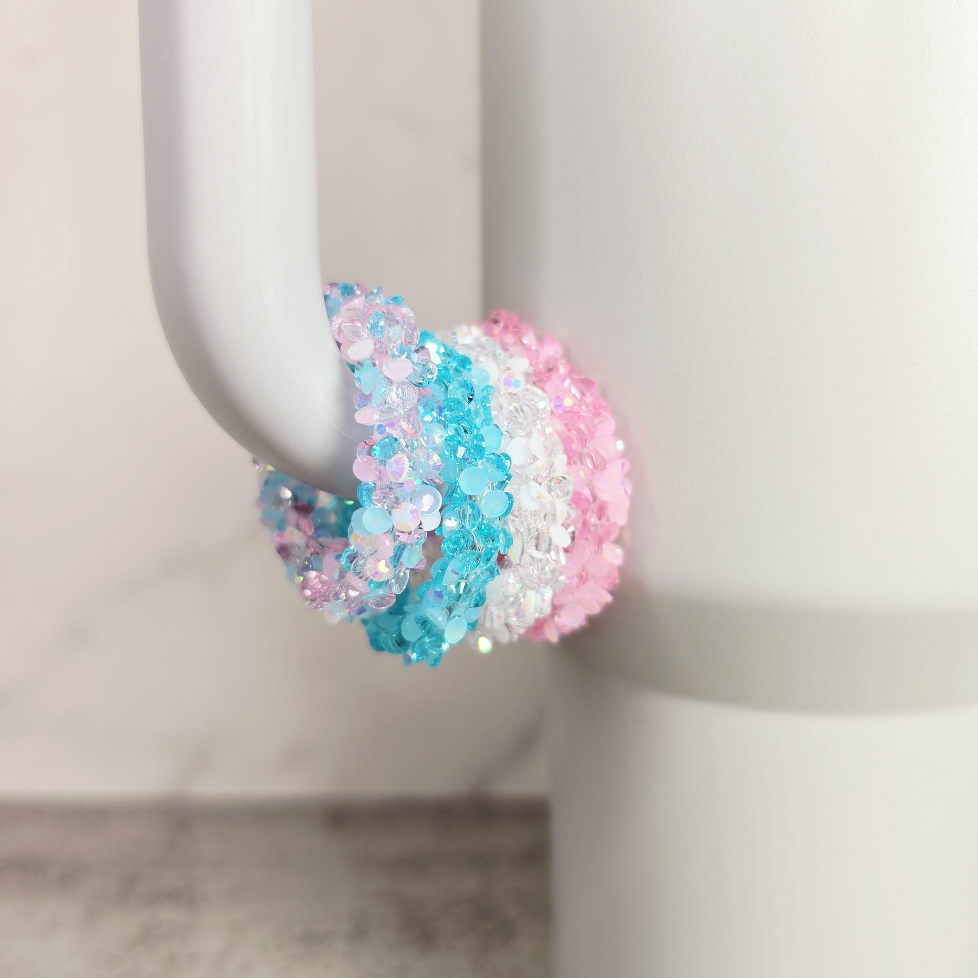 Iced Cotton Candy Set of 4 Handle Stackers, Tumbler Handle Charms, Tumbler Accessories, Cup Charms, Gift for Wife, Daughter, or Friend