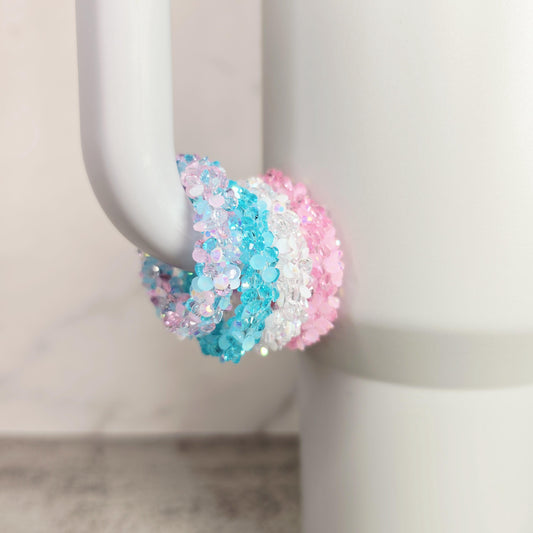 Iced Cotton Candy Set of 4 Handle Stackers, Tumbler Handle Charms, Tumbler Accessories, Cup Charms, Gift for Wife, Daughter, or Friend