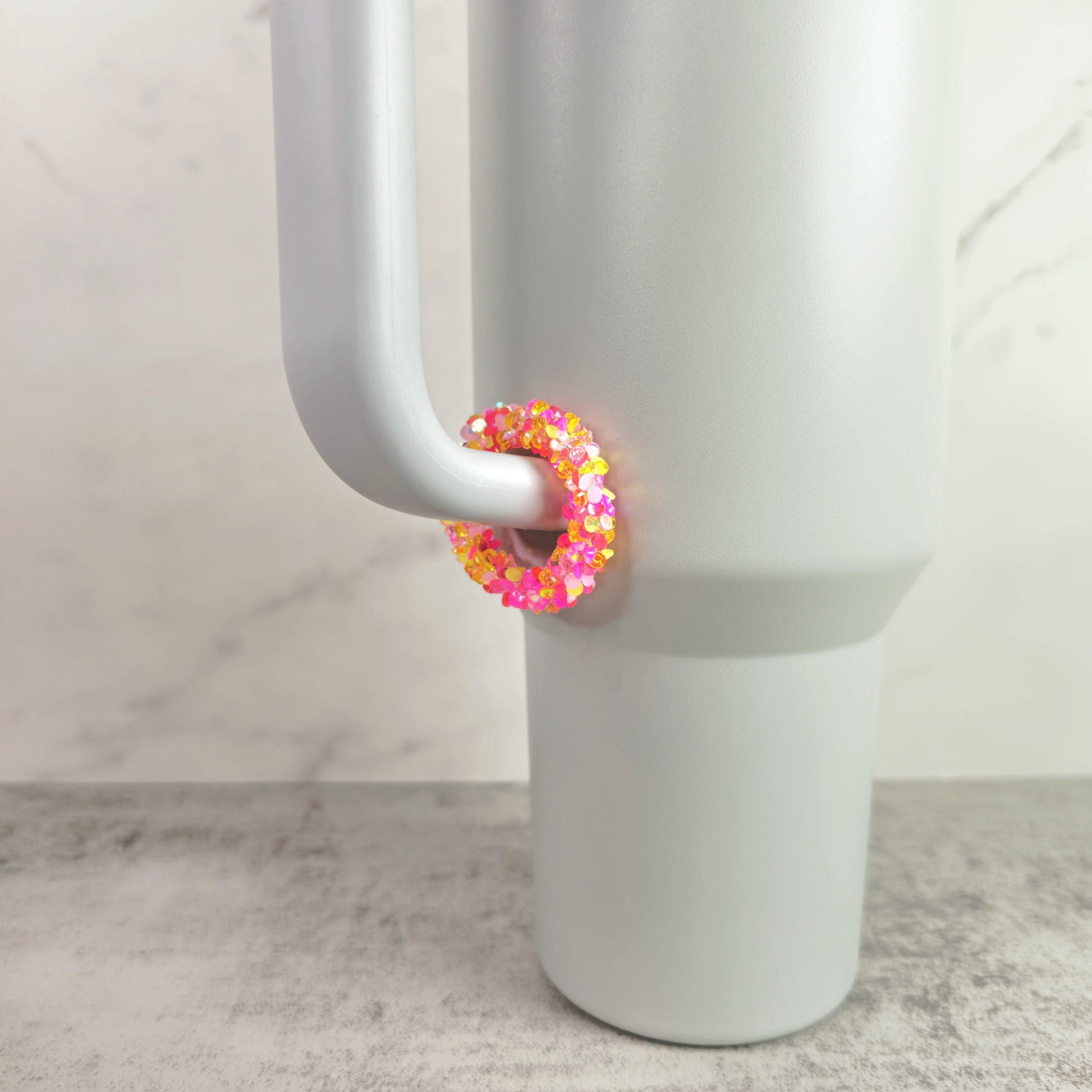 Pink and Yellow Handle Stacker, Tumbler Handle Charms, Tumbler Accessories, Tumbler Cup Charms, Gift for Wife, Daughter, or Friend