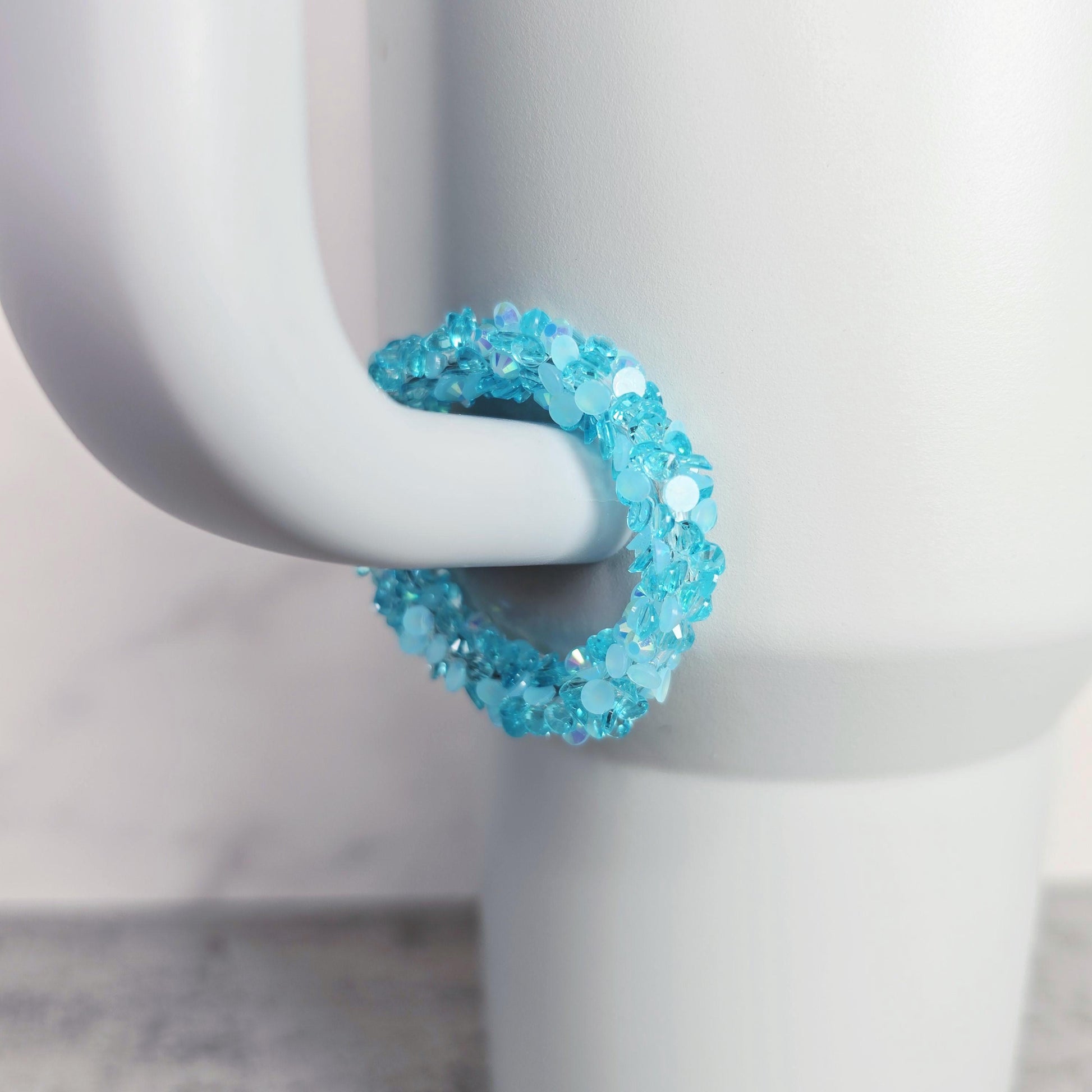 Iced blueHandle Stacker, Tumbler Handle Charms, Tumbler Accessories, Tumbler Cup Charms, Gift for Wife, Daughter, Friend, or Coworker